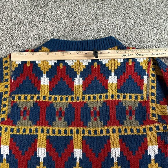 VTG 60s Jantzen Wool Mohair Sweater Mens Unisex M Multicolor Western Abstract - Picture 10 of 15